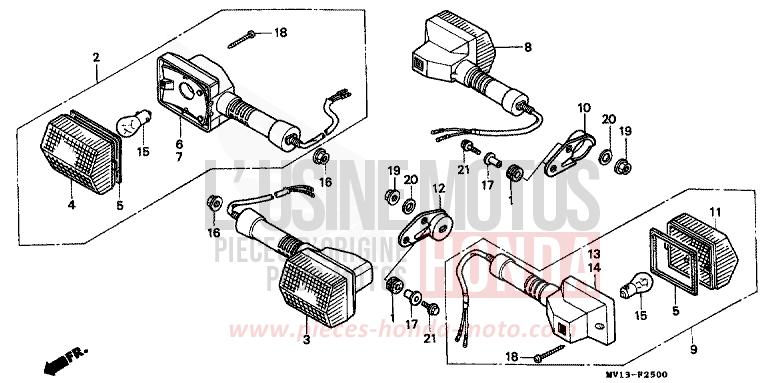 WINKER for Africa Twin 750 SPACE BLUE (PB136I) from 1992